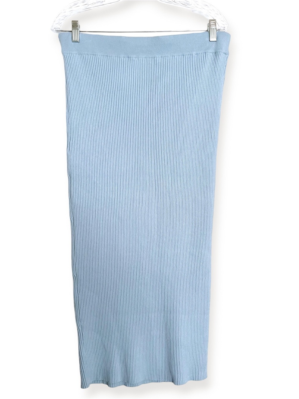 Favorite Daughter Lena Cashmere Cotton Ribbed Midi Skirt Size XL Baby Blue - Picture 5 of 8